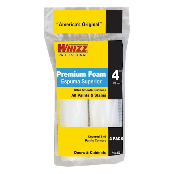 Whizz Whizz Foam 4 in. W X 1/2 in. Mini Paint Roller Cover 2 pk 54059 - main